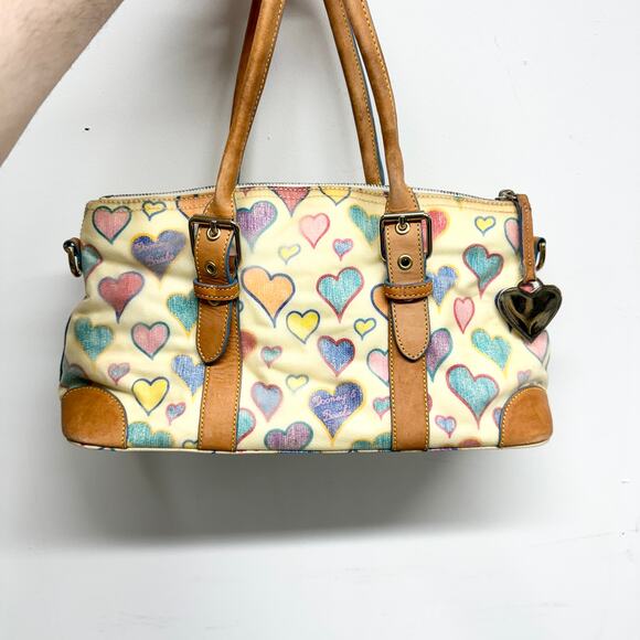 Dooney & Bourke Colorful Heart Shoulder Bag with Tan Accents - Picture 2 of 7